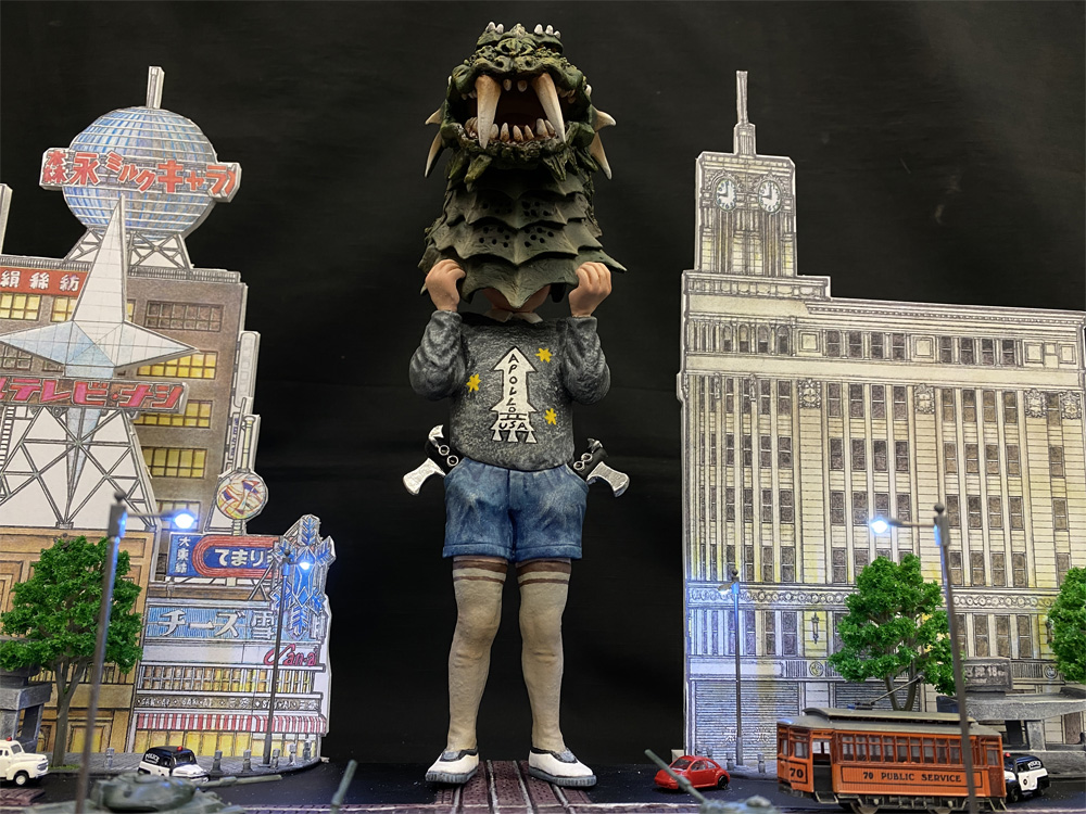 Godzilla Pseudo Godzilla Appears! at Ginza 4-Chrome Intersection Diorama Model Kit - Click Image to Close