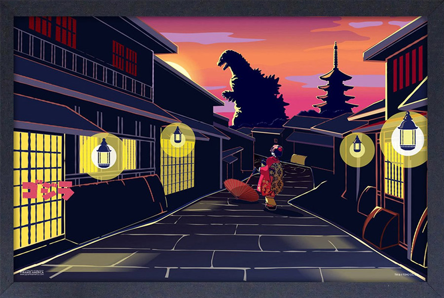 Godzilla Kimono 13" X 19" Framed Art Print - Click Image to Close