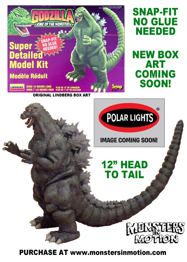 Godzilla 1/250 Scale Model Kit Aurora Re-Issue by Polar Lights - Click Image to Close