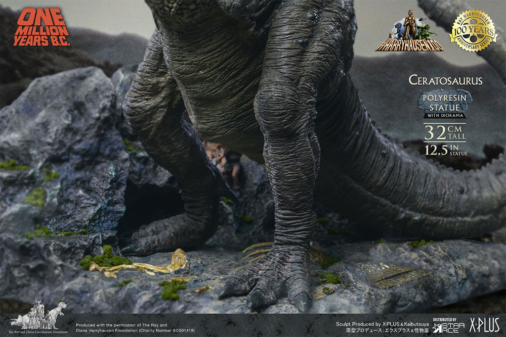 One Million Years B.C. Ceratosaurus Deluxe Statue Diorama - Click Image to Close