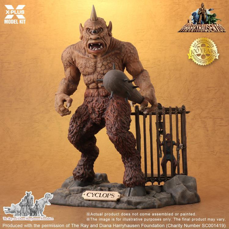 7th Voyage of Sinbad Ray Harryhausen 100th Anniversary Cyclops 1/8 Scale Model Kit - Click Image to Close