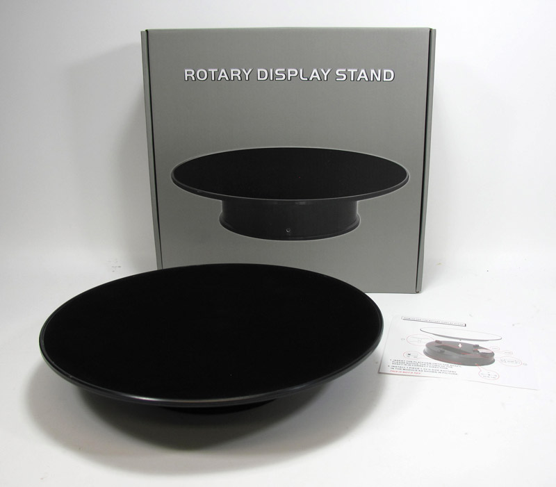 Rotary Display Stand 12" Black Flocked/Felt Top 2 Speed - Click Image to Close