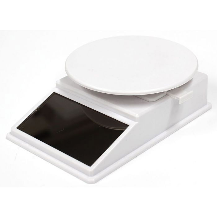 Solar Powered Turntable Display 74 White - Click Image to Close
