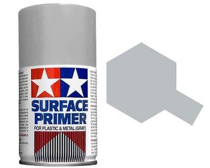 Tamiya Surface Spray Primer: Gray 3.38 Fl Oz TAM87026 - Click Image to Close