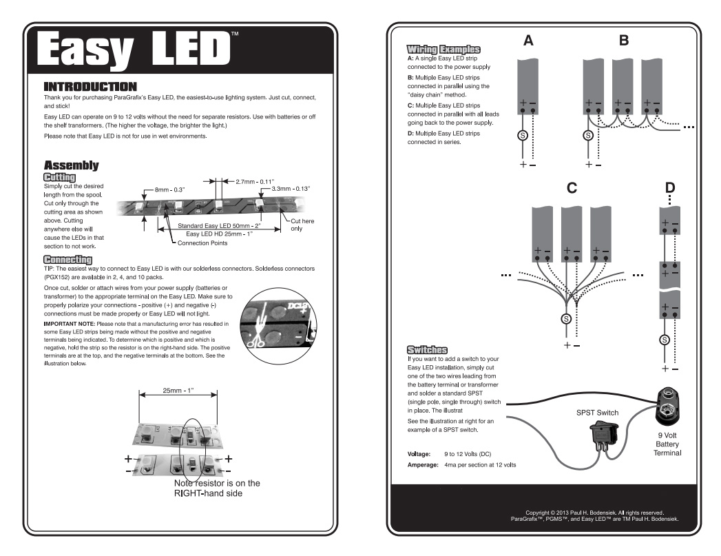Easy LED HD Lights 12 Inches (30cm) 36 Lights in BLUE - Click Image to Close