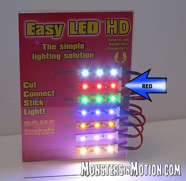 Easy LED HD Lights 24 Inches (60cm) 72 Lights in RED - Click Image to Close