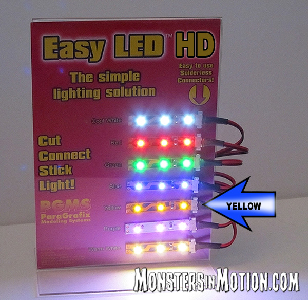 Easy LED HD Lights 12 Inches (30cm) 36 Lights in YELLOW - Click Image to Close
