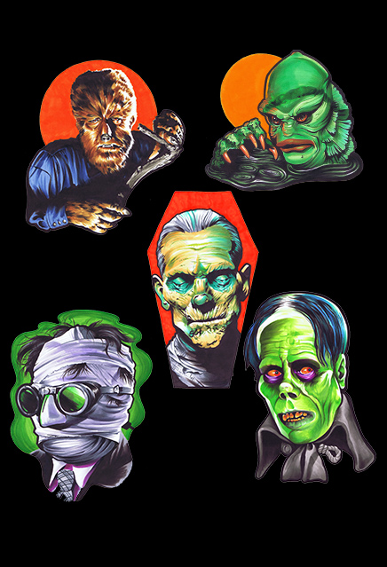 Universal Monsters Classic Halloween Wall Decor Set Series 1 - Click Image to Close