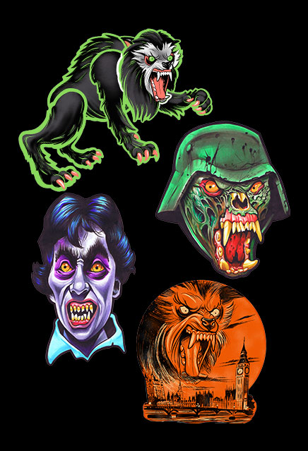 American Werewolf In London Classic Halloween Wall Decor Set Series 1 - Click Image to Close