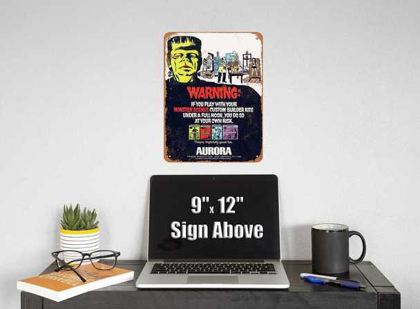 Aurora Monster Scenes Model Kits 9" x 12" Metal Sign - Click Image to Close