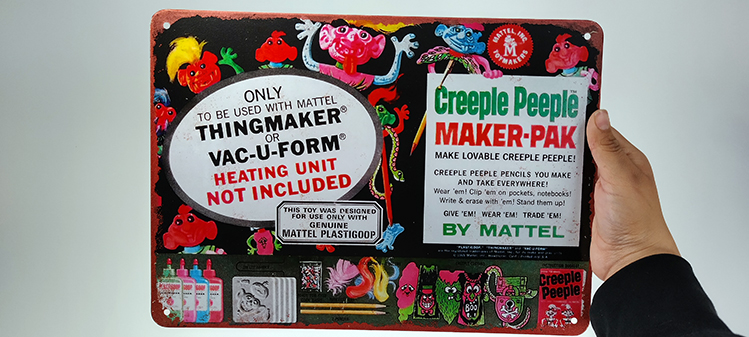 Thingmaker Creeple Peeple Toy 1965 10" x 14" Metal Sign - Click Image to Close