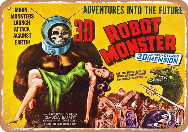 Robot Monster 1953 10 X 14 Metal Sign Robot Monster 1953 10 X 14 Metal Sign 141wc115l 22 99 Monsters In Motion Movie Tv Collectibles Model Hobby Kits Action Figures Monsters In Motion