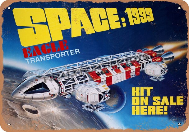 Space 1999 Eagle Transporter Model Kit 10" x 14" Metal Sign - Click Image to Close