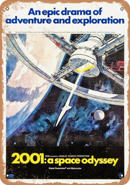 2001: A Space Odyssey 1968 A Style Poster 10" x 14" Metal Sign - Click Image to Close