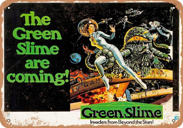 Green Slime 1968 Movie 10" x 14" Metal Sign - Click Image to Close