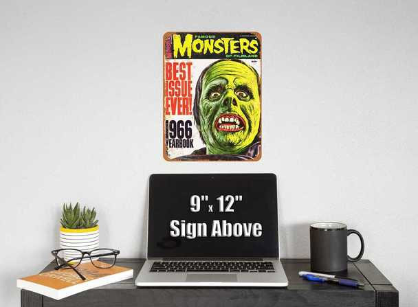 Famous Monsters of Filmland 1966 Metal Sign 9" x 12" - Click Image to Close