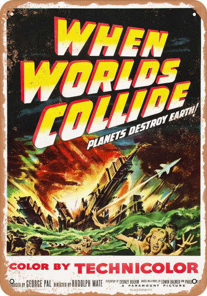 When Worlds Collide 1951 Movie Poster 10" X 14" Metal Sign - Click Image to Close