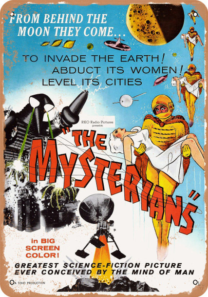 Mysterians 1957 Movie Poster 10" x 14" Metal Sign - Click Image to Close