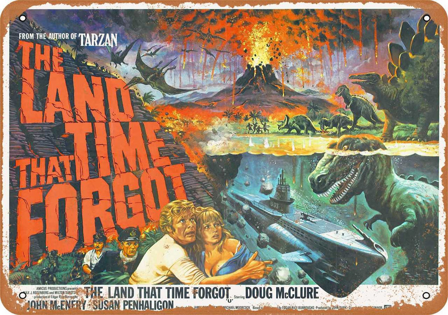 Land That Time Forgot 1975 Movie Metal Sign 9" x 12" - Click Image to Close