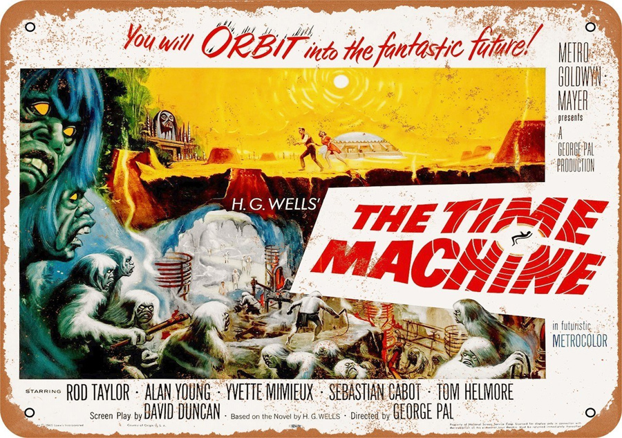 Time Machine 1960 H.G Wells 10" x 14" Metal Sign - Click Image to Close