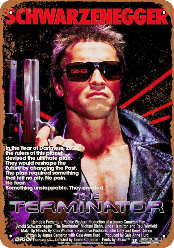 Terminator 1984 Movie Poster 10" x 14" Metal Sign - Click Image to Close