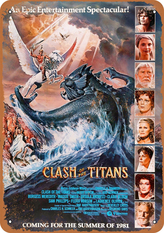 Clash of the Titans 1981 Movie Poster 10 x 14 Metal Sign Clash of