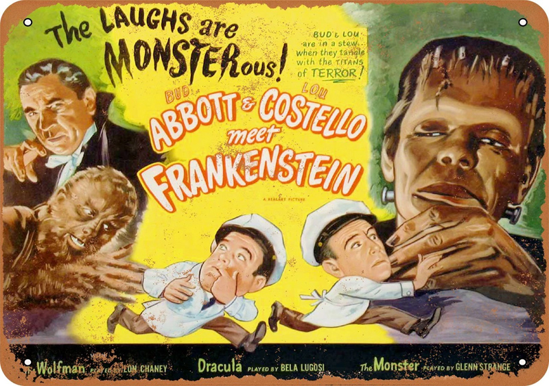 Abbott & Costello Meet Frankenstein 1948 10" x 14" Metal Sign - Click Image to Close