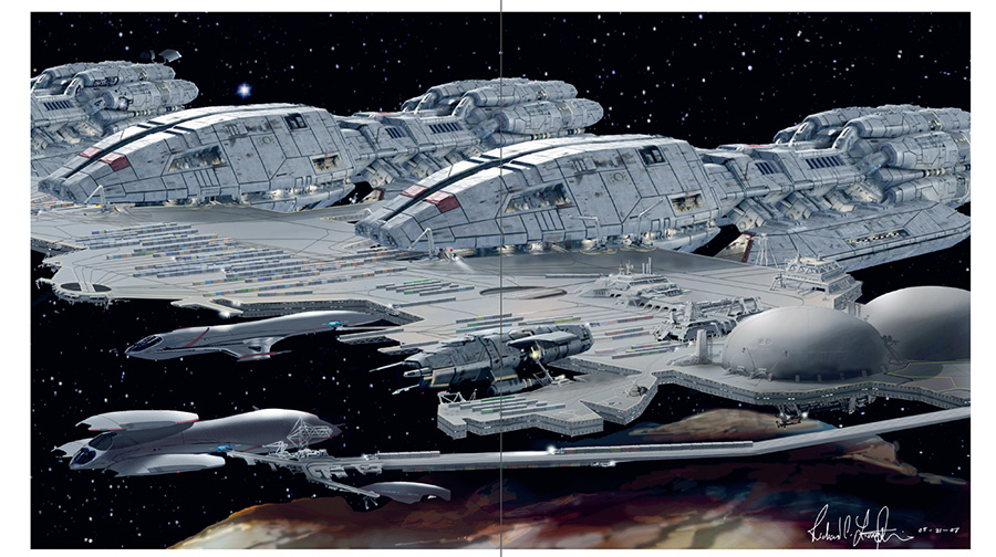 Battlestar Galactica Designing Spaceships Hardcover Book - Click Image to Close