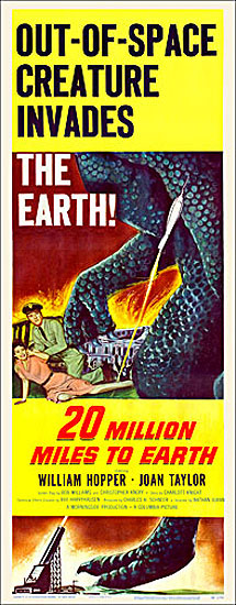 20 Million Miles to Earth 1957 Insert Card Poster Ray Harryhausen - Click Image to Close