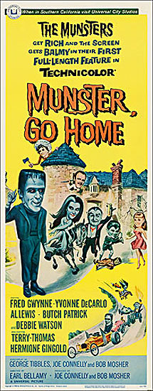 Munsters Munster Go Home 1966 Insert Card Poster Reproduction - Click Image to Close