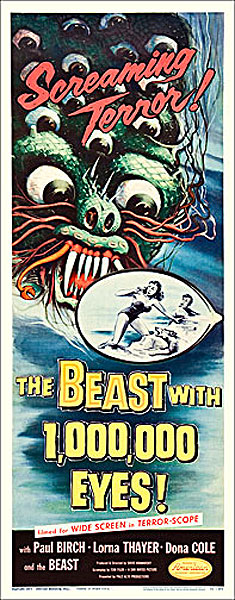 Beast with 1,000,000 Eyes 1955 Insert Card Poster Reproduction - Click Image to Close