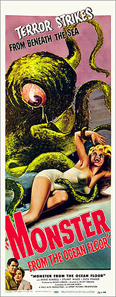 Monster from the Ocean Floor 1954 Insert Card Poster Reproduction - Click Image to Close