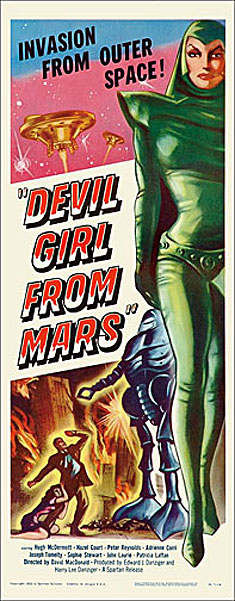 Devil Girl From Mars 1954 Insert Card Poster Reproduction - Click Image to Close