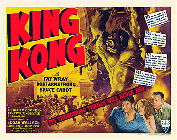 King Kong 1942 Style "A" Half Sheet Poster Reproduction - Click Image to Close