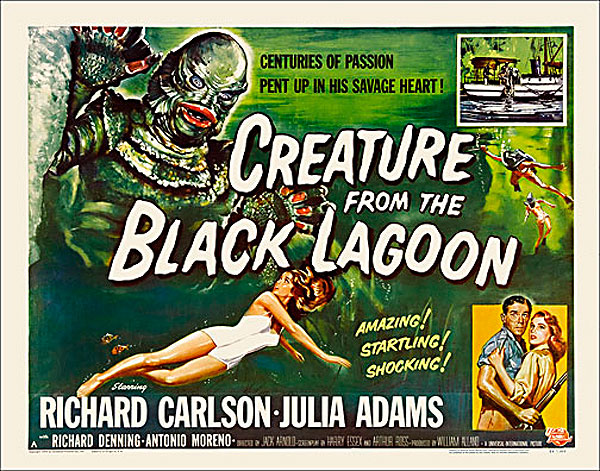 Creature from the Black Lagoon 1954 Style "A" Half Sheet Poster Reproduction - Click Image to Close