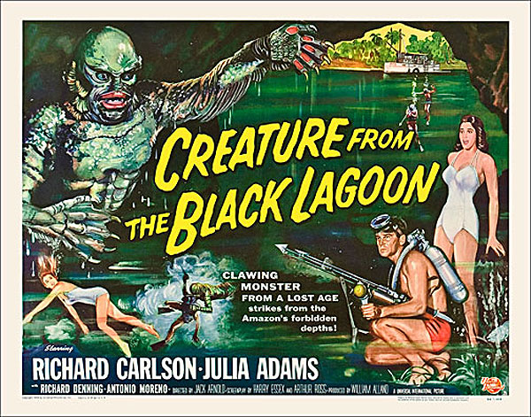 Creature from the Black Lagoon 1954 Style "B" Half Sheet Poster Reproduction - Click Image to Close