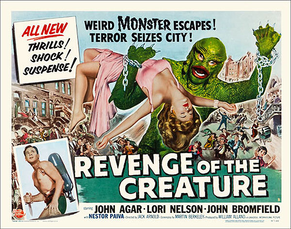 Revenge of the Creature 1955 Style "B" Half Sheet Poster Reproduction - Click Image to Close