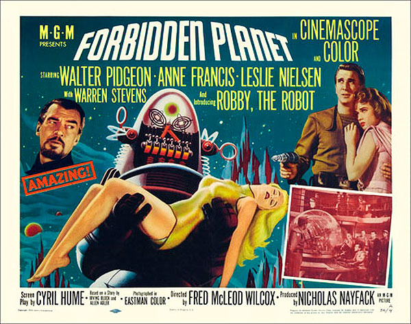 Forbidden Planet 1956 Style "A" Half Sheet Poster Reproduction - Click Image to Close