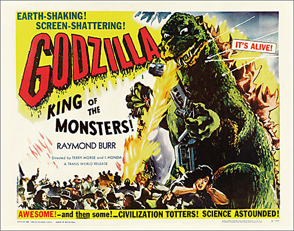 Godzilla 1954 Style "B" Half Sheet Poster Reproduction - Click Image to Close