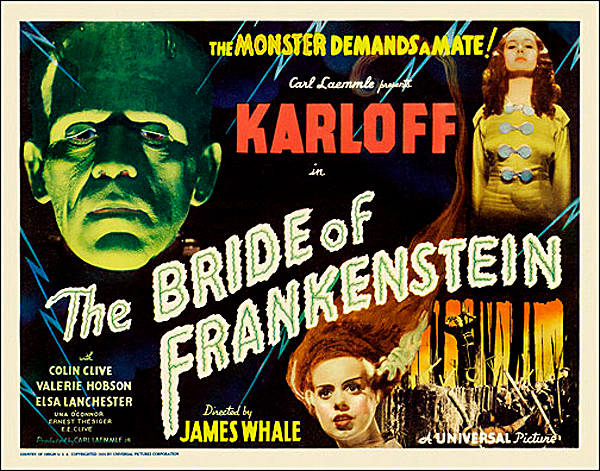 Bride of Frankenstein 1935 Style A Half Sheet Poster Reproduction - Click Image to Close