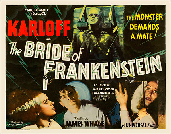 Bride of Frankenstein 1935 Style B Half Sheet Poster Reproduction - Click Image to Close