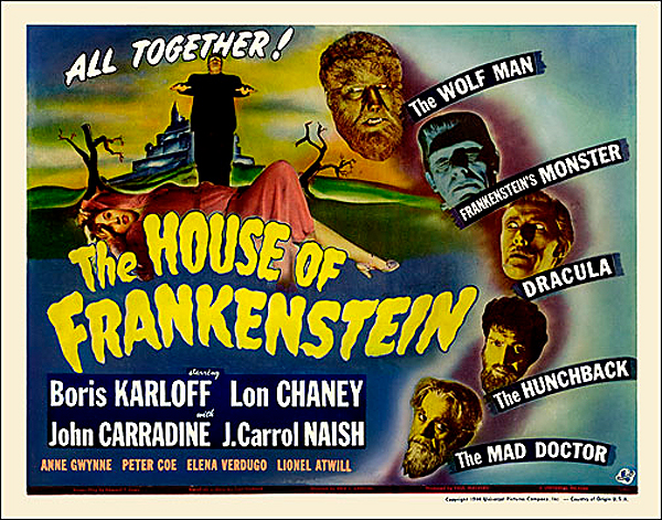 House of Frankenstein 1944 Half Sheet Poster Reproduction - Click Image to Close