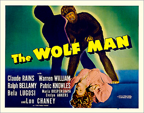 Wolf Man, The 1941 Half Sheet Poster Reproduction Lon Chaneyand Bela Lugosi - Click Image to Close