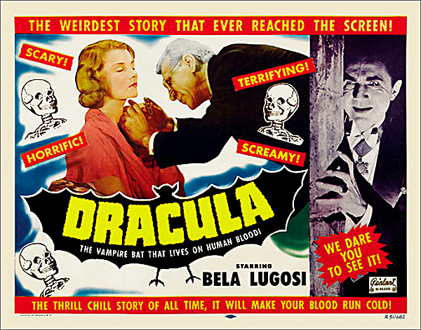 Dracula 1951 Half Sheet Re-Release Poster Reproduction Bela Lugosi - Click Image to Close
