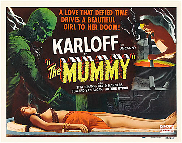 Mummy, The 1951 Re-Release Half Sheet Poster Reproduction - Click Image to Close