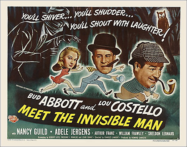 Abbott & Costello Meet The Invisible Man 1951 Half Sheet Poster Reproduction - Click Image to Close