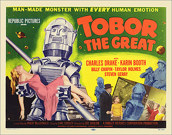 Tobor the Great 1954 Style "A" Half Sheet Poster Reproduction - Click Image to Close