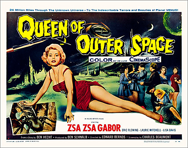 Queen of Outer Space 1958 Style "B" Half Sheet Poster Reproduction - Click Image to Close