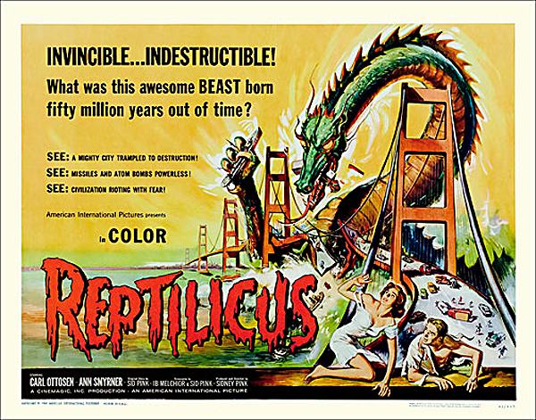 Reptilicus 1961 Half Sheet Poster Reproduction - Click Image to Close
