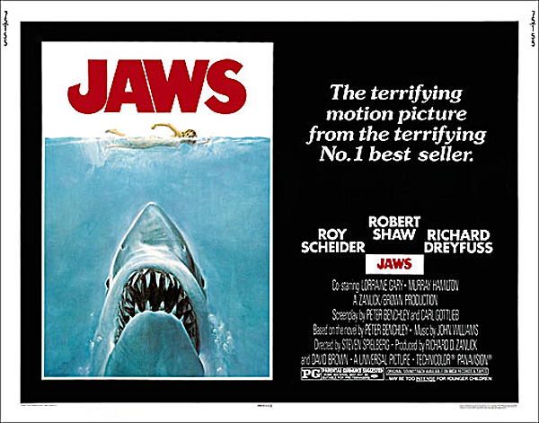 Jaws 1975 Half Sheet Poster Reproduction - Click Image to Close